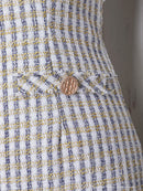 Andy/AN-ON2738/ワンピース/キャバドレス/Aライン/チェック柄/ツイード/フレア/プリーツ/スカート