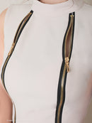 Andy/AN-ON2759/キャバドレス/ワンピース/ジップデザイン/ノースリーブ/タイト/ハイネック/ワンカラー