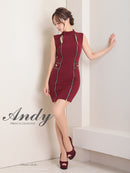 Andy/AN-ON2759/キャバドレス/ワンピース/ジップデザイン/ノースリーブ/タイト/ハイネック/ワンカラー