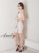 Andy/AN-ON2759/キャバドレス/ワンピース/ジップデザイン/ノースリーブ/タイト/ハイネック/ワンカラー