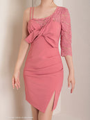 Andy/AN-ON2763/ワンピース/ミニドレス/タイトワンピース/袖あり/左腕/ワンカラー/SALE/セール