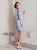 Andy/AN-ON2764/ワンピース/ミニドレス/ワンカラー/タイトワンピース/総レース/袖あり