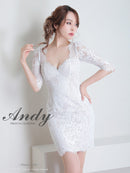 Andy/AN-ON2764/ワンピース/ミニドレス/ワンカラー/タイトワンピース/総レース/袖あり
