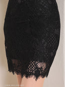 Andy/AN-ON2766/セットアップ/ミニドレス/ワンカラー/タイトワンピース/総レース/袖あり/両袖