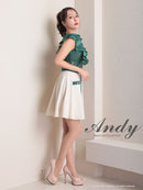 Andy/AN-ON2803/ワンピース/ミニドレス/バイカラー/キャバドレス/フレアスカート/切替ワンピース/フリル/レース