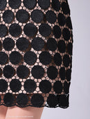 Andy/AN-ON2807/ワンピース/ミニドレス/タイトワンピース/総レース/サークル柄/ハイネック