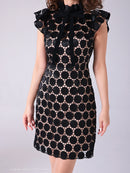 Andy/AN-ON2807/ワンピース/ミニドレス/タイトワンピース/総レース/サークル柄/ハイネック