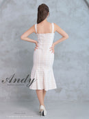 Andy/AN-ON2814/ワンピース/ドレス/チェック柄/レース/ミディアム丈/ゴールドボタン