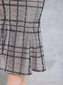 Andy/AN-ON2814/ワンピース/ドレス/チェック柄/レース/ミディアム丈/ゴールドボタン