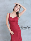 Andy/AN-ON2814/ワンピース/ドレス/チェック柄/レース/ミディアム丈/ゴールドボタン