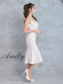 Andy/AN-ON2814/ワンピース/ドレス/チェック柄/レース/ミディアム丈/ゴールドボタン