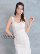 Andy/AN-ON2814/ワンピース/ドレス/チェック柄/レース/ミディアム丈/ゴールドボタン