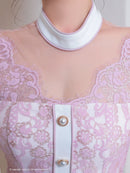 Andy/AN-ON2815/ワンピース/キャバドレス/ハイネック/袖あり/半袖/パールボタン