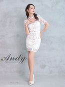 Andy/AN-ON2815/ワンピース/キャバドレス/ハイネック/袖あり/半袖/パールボタン