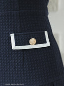 Andy/AN-ON2821/ワンピース/ミニドレス/キャバドレス/プリーツ/バイカラー/Vネック/カットアウト/デザインポケット/ノースリーブ