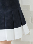 Andy/AN-ON2821/ワンピース/ミニドレス/キャバドレス/プリーツ/バイカラー/Vネック/カットアウト/デザインポケット/ノースリーブ