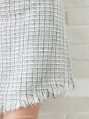 Andy/AN-ON2822/ワンピース/ミニドレス/キャバドレス/ツイード/ボタン/フリンジ/ノースリーブ/Aライン/フレア