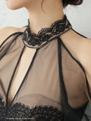 Andy/AN-ON2826/ワンピース/ミニドレス/キャバドレス/シアー/レース/ マーメイド/フリル/パールボタン/袖あり/長袖