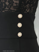 Andy/AN-ON2826/ワンピース/ミニドレス/キャバドレス/シアー/レース/ マーメイド/フリル/パールボタン/袖あり/長袖