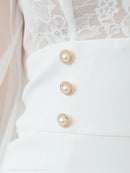 Andy/AN-ON2826/ワンピース/ミニドレス/キャバドレス/シアー/レース/ マーメイド/フリル/パールボタン/袖あり/長袖