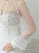 Andy/AN-ON2826/ワンピース/ミニドレス/キャバドレス/シアー/レース/ マーメイド/フリル/パールボタン/袖あり/長袖