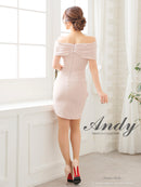 Andy/AN-ON2829/ミニドレス/キャバドレス/アシンメトリー/オフショルダー/ワンカラー/シンプル