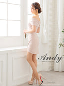 Andy/AN-ON2829/ミニドレス/キャバドレス/アシンメトリー/オフショルダー/ワンカラー/シンプル