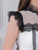 Andy/AN-ON2837/ワンピース/ミニドレス/キャバドレス/切替ワンピース/リボン/レース/ショルダーフリル/ノースリーブ/タイト