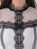 Andy/AN-ON2837/ワンピース/ミニドレス/キャバドレス/切替ワンピース/リボン/レース/ショルダーフリル/ノースリーブ/タイト