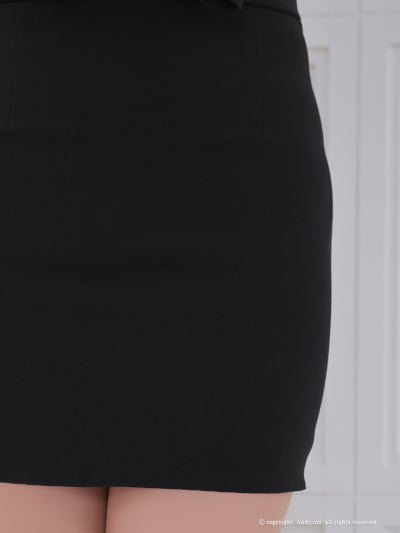 Andy/AN-ON2837/ワンピース/ミニドレス/キャバドレス/切替ワンピース/リボン/レース/ショルダーフリル/ノースリーブ/タイト