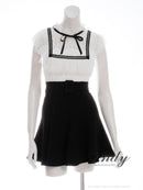 Andy/AN-ON2838/ワンピース/ミニドレス/キャバドレス/シースルー/リボン/レース/ショルダーフリル/ノースリーブ/フレア