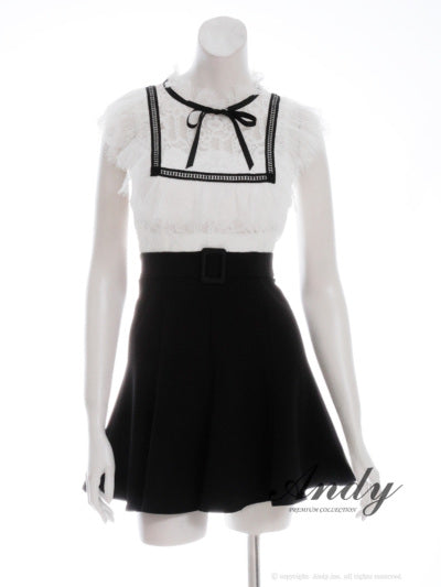 Andy/AN-ON2838/ワンピース/ミニドレス/キャバドレス/シースルー/リボン/レース/ショルダーフリル/ノースリーブ/フレア