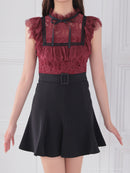 Andy/AN-ON2838/ワンピース/ミニドレス/キャバドレス/シースルー/リボン/レース/ショルダーフリル/ノースリーブ/フレア