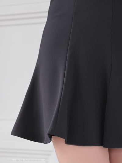 Andy/AN-ON2838/ワンピース/ミニドレス/キャバドレス/シースルー/リボン/レース/ショルダーフリル/ノースリーブ/フレア