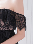 Andy/AN-ON2839/ミニドレス/キャバドレス/レース/オフショルダー/リボン/タイト/切替ワンピース