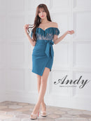 Andy/AN-ON2839/ミニドレス/キャバドレス/レース/オフショルダー/リボン/タイト/切替ワンピース