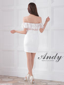 Andy/AN-ON2839/ミニドレス/キャバドレス/レース/オフショルダー/リボン/タイト/切替ワンピース