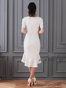 Andy/AN-ON2843/ワンピース/ミディアムドレス/キャバドレス/フロントジップ/マーメイド/カットアウト/袖あり/半袖