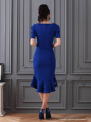 Andy/AN-ON2843/ワンピース/ミディアムドレス/キャバドレス/フロントジップ/マーメイド/カットアウト/袖あり/半袖