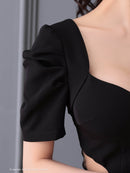 Andy/AN-ON2843/ワンピース/ミディアムドレス/キャバドレス/フロントジップ/マーメイド/カットアウト/袖あり/半袖