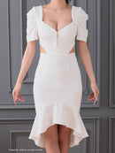 Andy/AN-ON2843/ワンピース/ミディアムドレス/キャバドレス/フロントジップ/マーメイド/カットアウト/袖あり/半袖