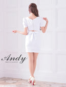 Andy/AN-ON2846/ワンピース/ミニドレス/キャバドレス/フロントジップ/袖あり/半袖/リボン/タイト