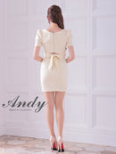 Andy/AN-ON2846/ワンピース/ミニドレス/キャバドレス/フロントジップ/袖あり/半袖/リボン/タイト