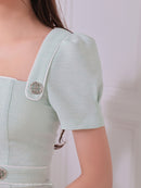 Andy/AN-ON2846/ワンピース/ミニドレス/キャバドレス/フロントジップ/袖あり/半袖/リボン/タイト