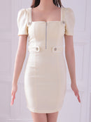 Andy/AN-ON2846/ワンピース/ミニドレス/キャバドレス/フロントジップ/袖あり/半袖/リボン/タイト