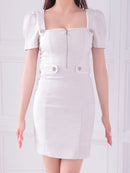 Andy/AN-ON2846/ワンピース/ミニドレス/キャバドレス/フロントジップ/袖あり/半袖/リボン/タイト