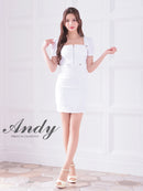 Andy/AN-ON2846/ワンピース/ミニドレス/キャバドレス/フロントジップ/袖あり/半袖/リボン/タイト