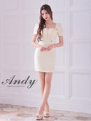 Andy/AN-ON2846/ワンピース/ミニドレス/キャバドレス/フロントジップ/袖あり/半袖/リボン/タイト