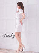 Andy/AN-ON2846/ワンピース/ミニドレス/キャバドレス/フロントジップ/袖あり/半袖/リボン/タイト