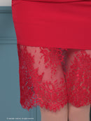 Andy/AN-ON2847/ワンピース/ミニドレス/キャバドレス/レース/オフショルダー/袖あり/七分袖/ワンカラー